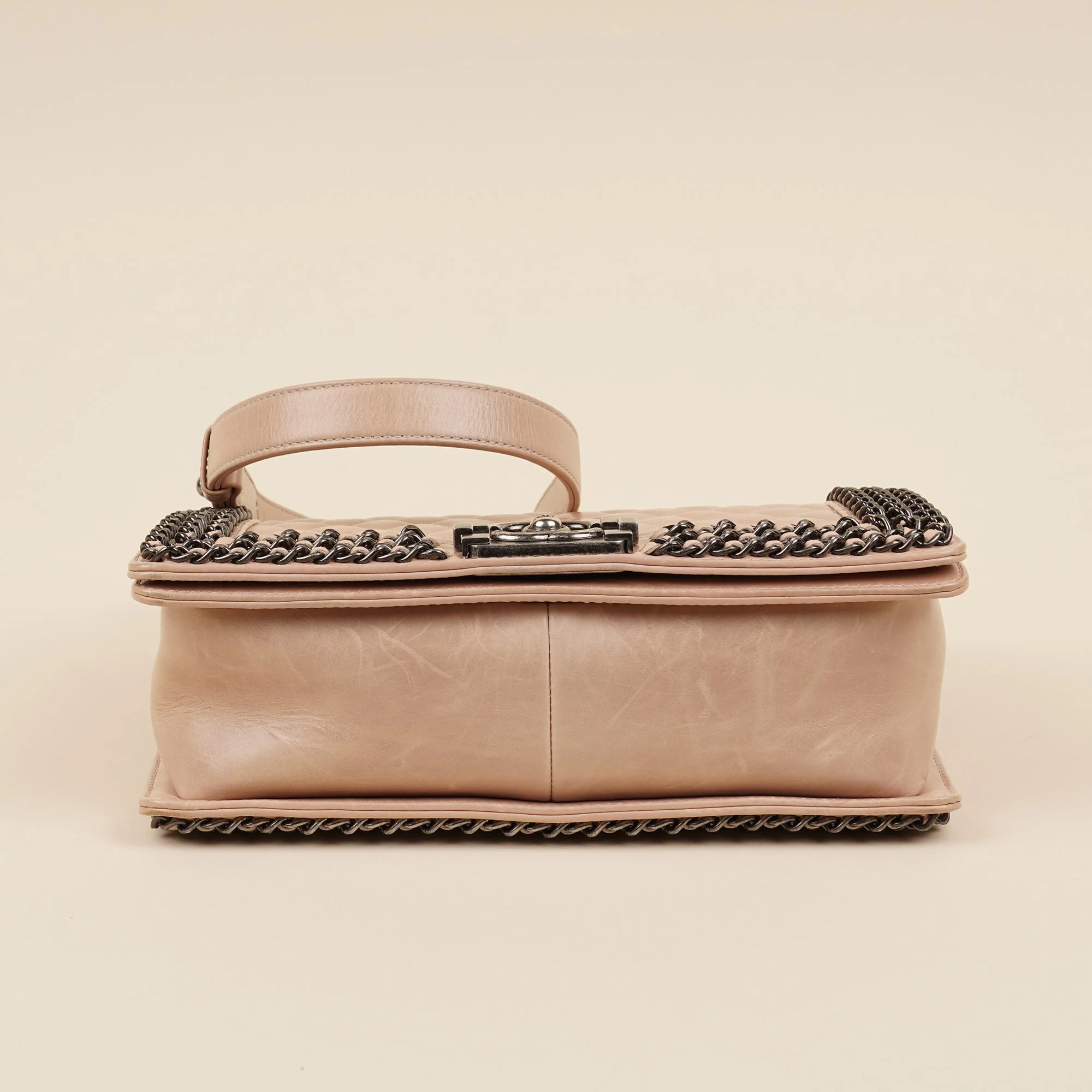 Chain Embellished Old Medium Boy Bag - Image 5