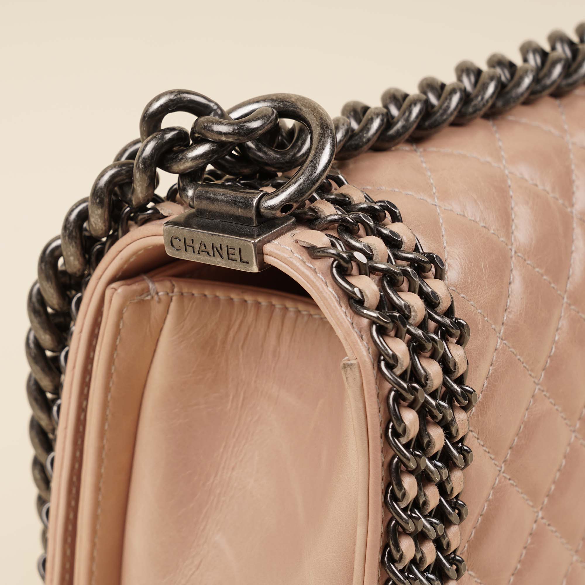 Chain Embellished Old Medium Boy Bag - Image 6